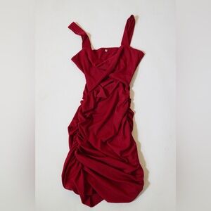 Chic Strapless Red Dress